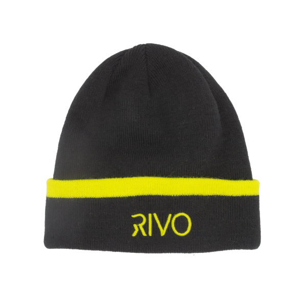 RIVO RRVBNA_BKL - Embroidered Acrylic Beanie - Black / Lime